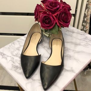 D’Orsay Black Leather Flats